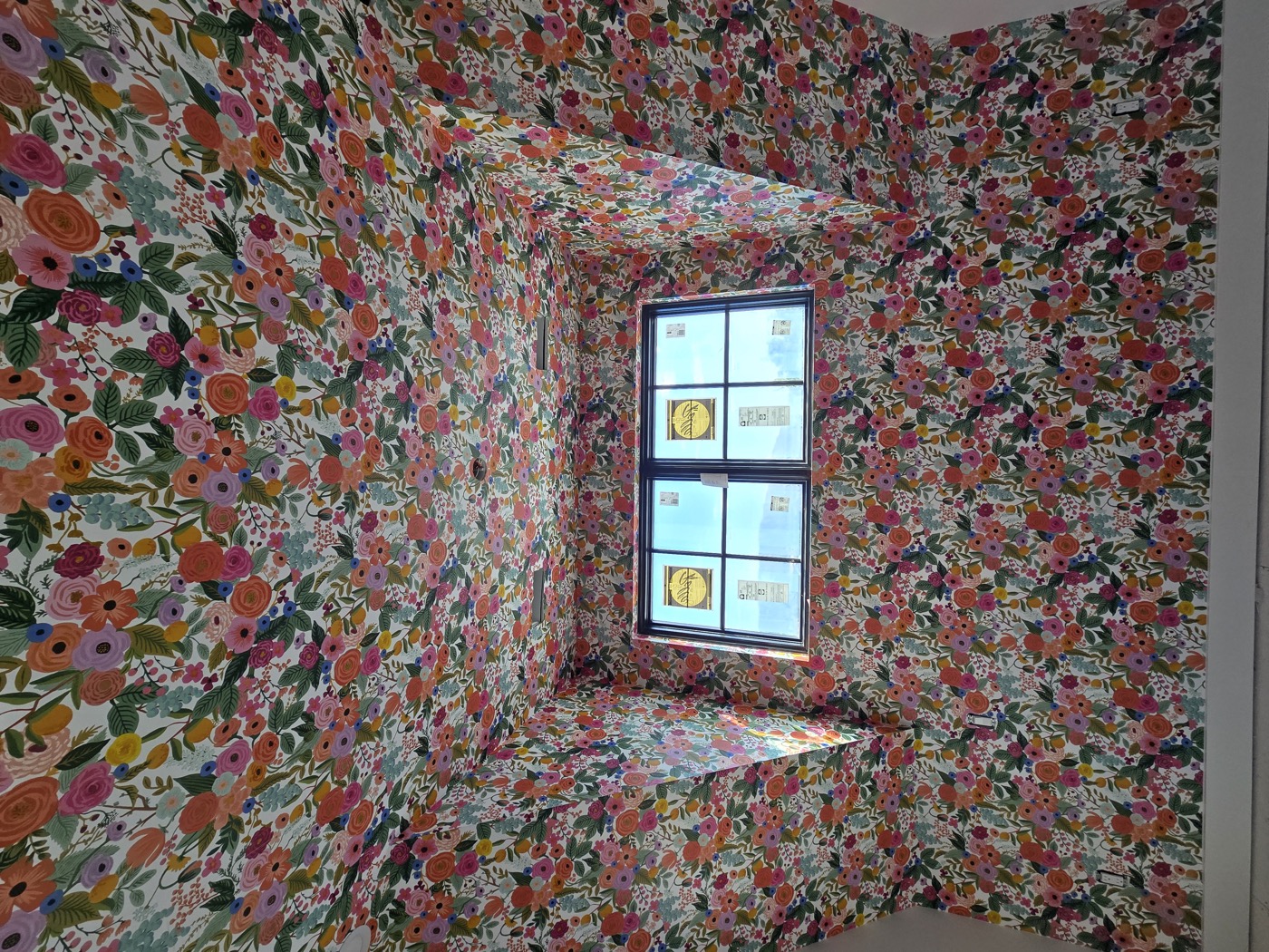 Full room floral wallpaper